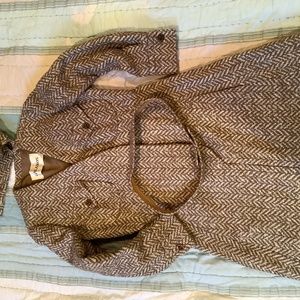 Vintage couture Galanos coat dress herringbone unworn 1960s beautiful condition